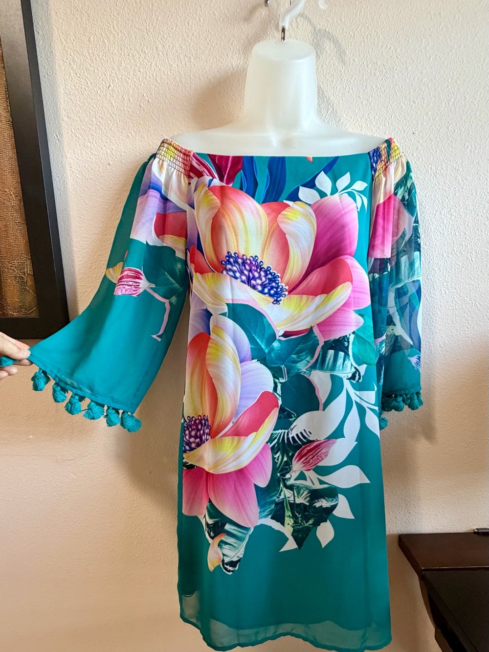 Trina Turk Teal Satin Lined dress